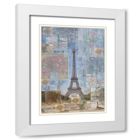 Paris II White Modern Wood Framed Art Print with Double Matting by Wiley, Marta