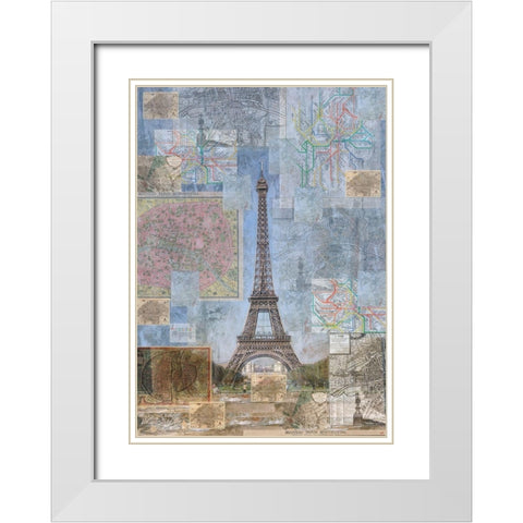 Paris II White Modern Wood Framed Art Print with Double Matting by Wiley, Marta