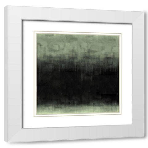 Green Abstract White Modern Wood Framed Art Print with Double Matting by Wiley, Marta