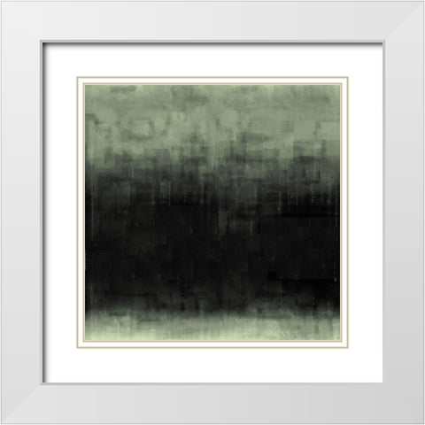 Green Abstract White Modern Wood Framed Art Print with Double Matting by Wiley, Marta