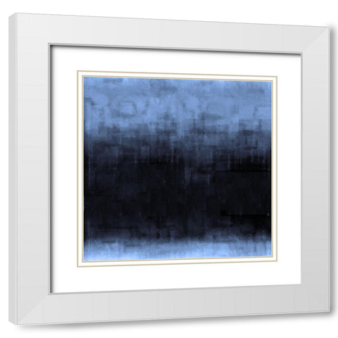 Blue Abstract White Modern Wood Framed Art Print with Double Matting by Wiley, Marta