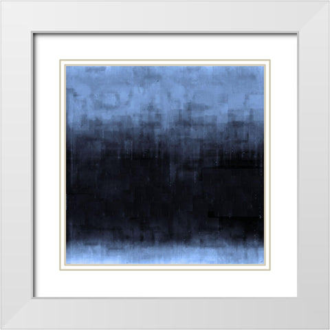Blue Abstract White Modern Wood Framed Art Print with Double Matting by Wiley, Marta