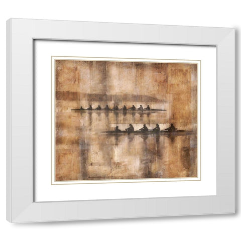 Sculling I White Modern Wood Framed Art Print with Double Matting by Wiley, Marta