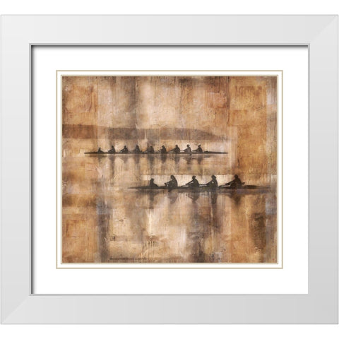 Sculling I White Modern Wood Framed Art Print with Double Matting by Wiley, Marta