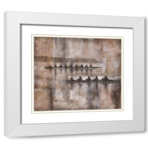 Sculling IV Brown White Modern Wood Framed Art Print with Double Matting by Wiley, Marta