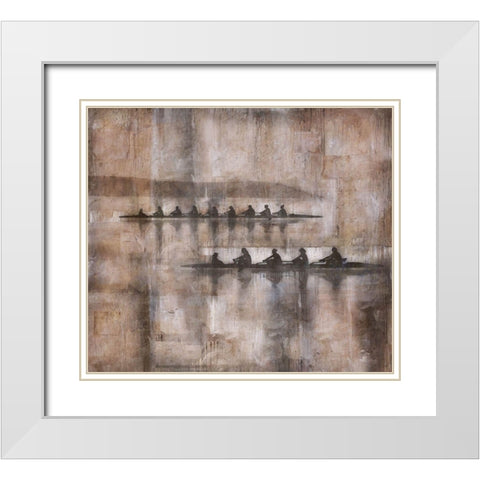 Sculling IV Brown White Modern Wood Framed Art Print with Double Matting by Wiley, Marta
