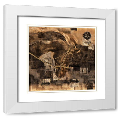 Horse Square Format Sepia White Modern Wood Framed Art Print with Double Matting by Wiley, Marta