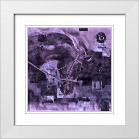 Horse Square Format Purple White Modern Wood Framed Art Print with Double Matting by Wiley, Marta