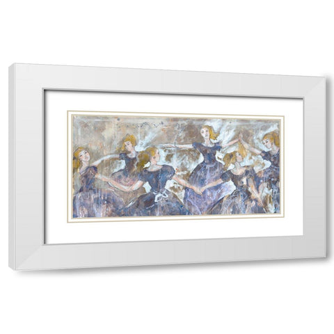 Dancers In Blue Close Up White Modern Wood Framed Art Print with Double Matting by Wiley, Marta