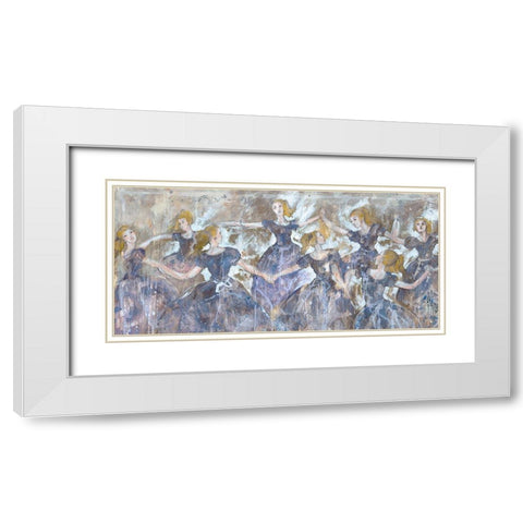 Dancer In Blue Small Horizontal White Modern Wood Framed Art Print with Double Matting by Wiley, Marta