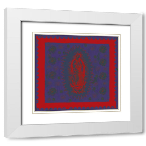 Virgin Mary Red and Purple White Modern Wood Framed Art Print with Double Matting by Wiley, Marta