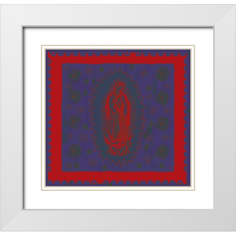 Virgin Mary Red and Purple White Modern Wood Framed Art Print with Double Matting by Wiley, Marta