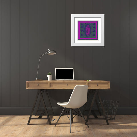 Virgin Mary Pink and Purple White Modern Wood Framed Art Print with Double Matting by Wiley, Marta