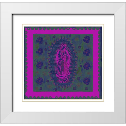 Virgin Mary Pink and Purple White Modern Wood Framed Art Print with Double Matting by Wiley, Marta
