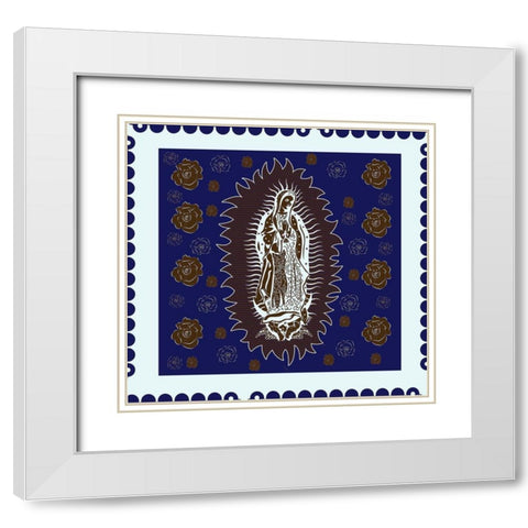 Virgin Mary White and Brown White Modern Wood Framed Art Print with Double Matting by Wiley, Marta