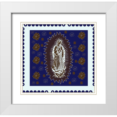 Virgin Mary White and Brown White Modern Wood Framed Art Print with Double Matting by Wiley, Marta