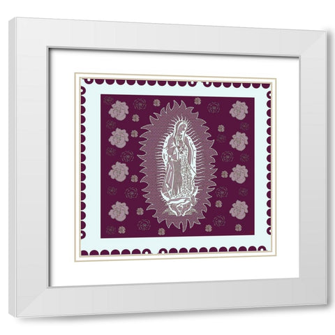 Virgin Mary Burgandy White Modern Wood Framed Art Print with Double Matting by Wiley, Marta