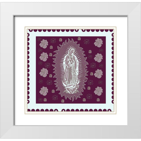 Virgin Mary Burgandy White Modern Wood Framed Art Print with Double Matting by Wiley, Marta