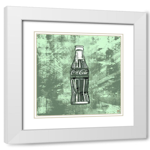 Green Coke Silkscreen White Modern Wood Framed Art Print with Double Matting by Wiley, Marta