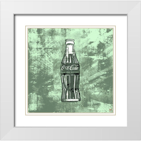 Green Coke Silkscreen White Modern Wood Framed Art Print with Double Matting by Wiley, Marta