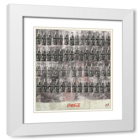 Coke Silkscreen Color White Modern Wood Framed Art Print with Double Matting by Wiley, Marta
