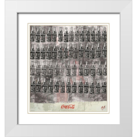 Coke Silkscreen Color White Modern Wood Framed Art Print with Double Matting by Wiley, Marta