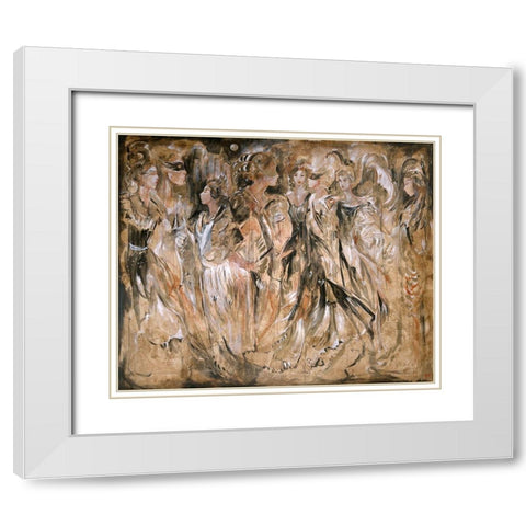Mystic I Brown White Modern Wood Framed Art Print with Double Matting by Wiley, Marta