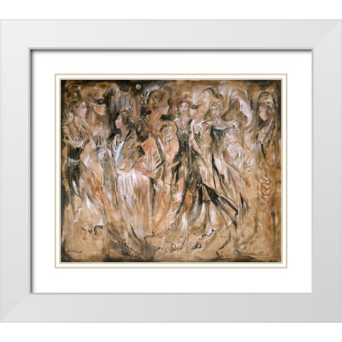 Mystic I Brown White Modern Wood Framed Art Print with Double Matting by Wiley, Marta