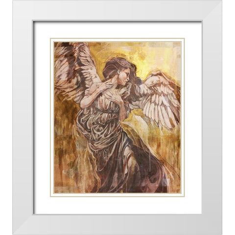 Glorious Angel II White Modern Wood Framed Art Print with Double Matting by Wiley, Marta