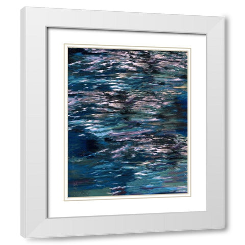 Blue River Study White Modern Wood Framed Art Print with Double Matting by Wiley, Marta