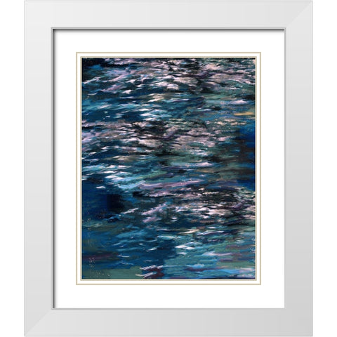 Blue River Study White Modern Wood Framed Art Print with Double Matting by Wiley, Marta