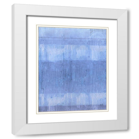 Light Blue Abstract White Modern Wood Framed Art Print with Double Matting by Wiley, Marta