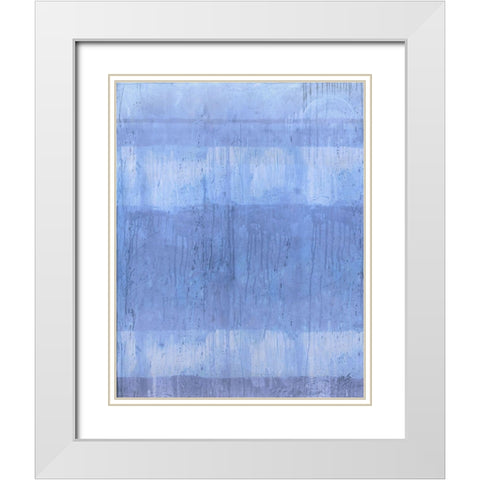 Light Blue Abstract White Modern Wood Framed Art Print with Double Matting by Wiley, Marta