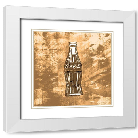 Coke Silkscreen Brown White Modern Wood Framed Art Print with Double Matting by Wiley, Marta
