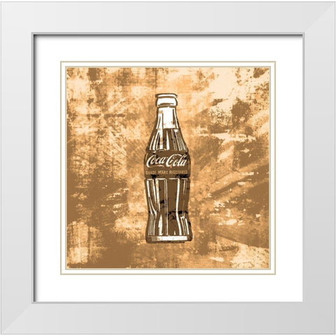 Coke Silkscreen Brown White Modern Wood Framed Art Print with Double Matting by Wiley, Marta