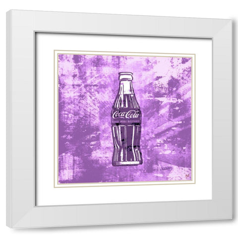 Coke Silkscreen Purple White Modern Wood Framed Art Print with Double Matting by Wiley, Marta