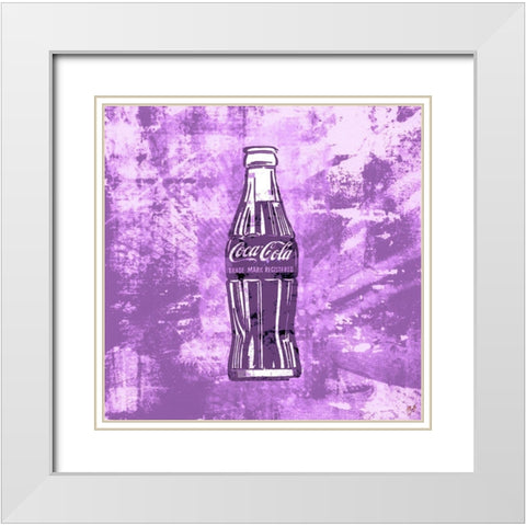 Coke Silkscreen Purple White Modern Wood Framed Art Print with Double Matting by Wiley, Marta