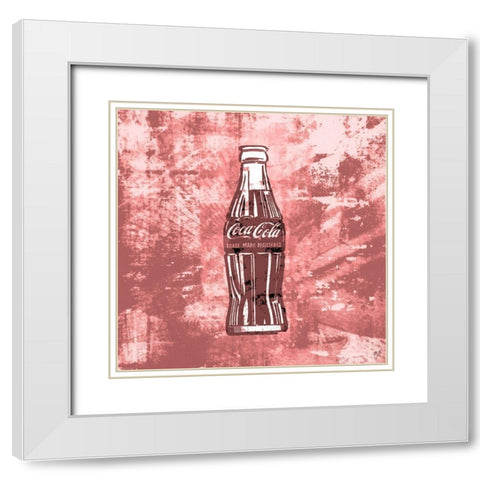 Coke silkscreen red White Modern Wood Framed Art Print with Double Matting by Wiley, Marta