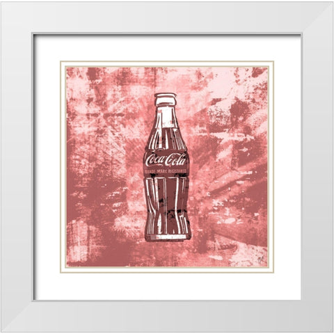 Coke silkscreen red White Modern Wood Framed Art Print with Double Matting by Wiley, Marta