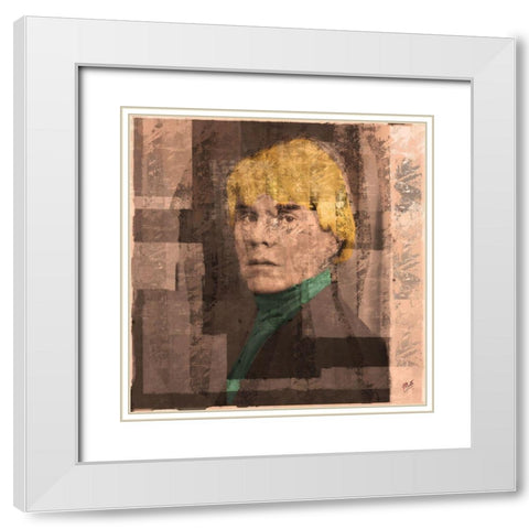 Andy Warhol Silkscreen I White Modern Wood Framed Art Print with Double Matting by Wiley, Marta