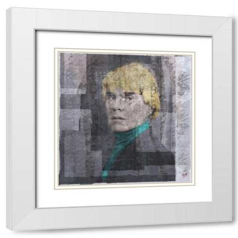 Andy Warhol Silkscreen I White Modern Wood Framed Art Print with Double Matting by Wiley, Marta