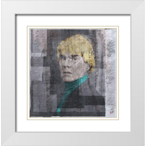 Andy Warhol Silkscreen I White Modern Wood Framed Art Print with Double Matting by Wiley, Marta