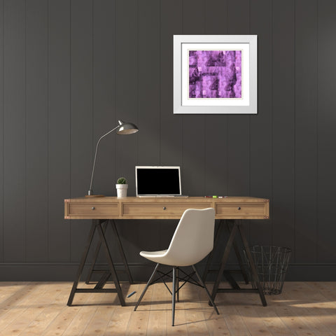 Abstract Purple White Modern Wood Framed Art Print with Double Matting by Wiley, Marta