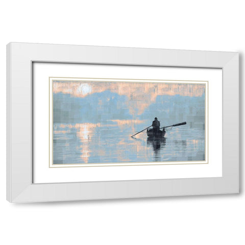 Peace Sunset White Modern Wood Framed Art Print with Double Matting by Wiley, Marta