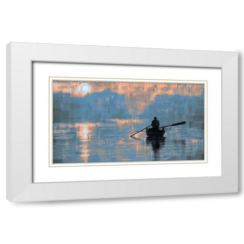 Peace Sunset Dark White Modern Wood Framed Art Print with Double Matting by Wiley, Marta