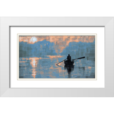 Peace Sunset Dark White Modern Wood Framed Art Print with Double Matting by Wiley, Marta