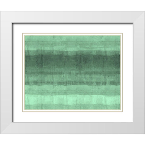 Ocean study Green White Modern Wood Framed Art Print with Double Matting by Wiley, Marta