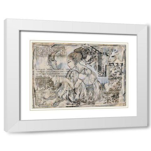 Daydream White Modern Wood Framed Art Print with Double Matting by Wiley, Marta