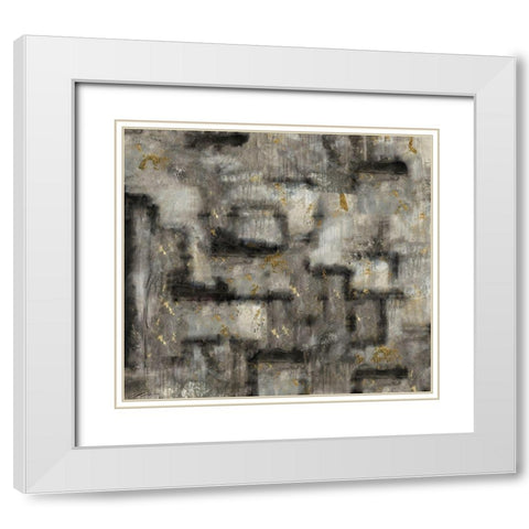 Crackle Brown White White Modern Wood Framed Art Print with Double Matting by Wiley, Marta