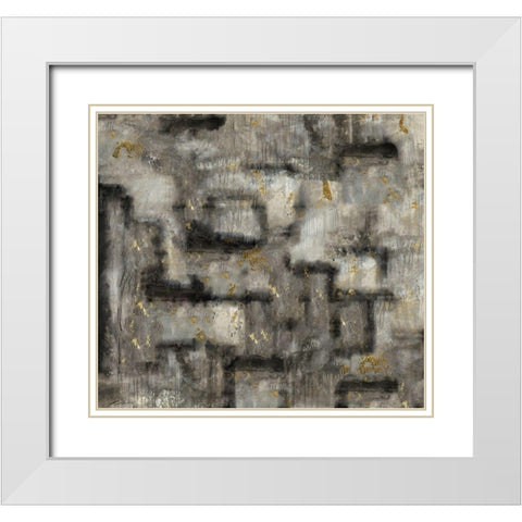 Crackle Brown White White Modern Wood Framed Art Print with Double Matting by Wiley, Marta